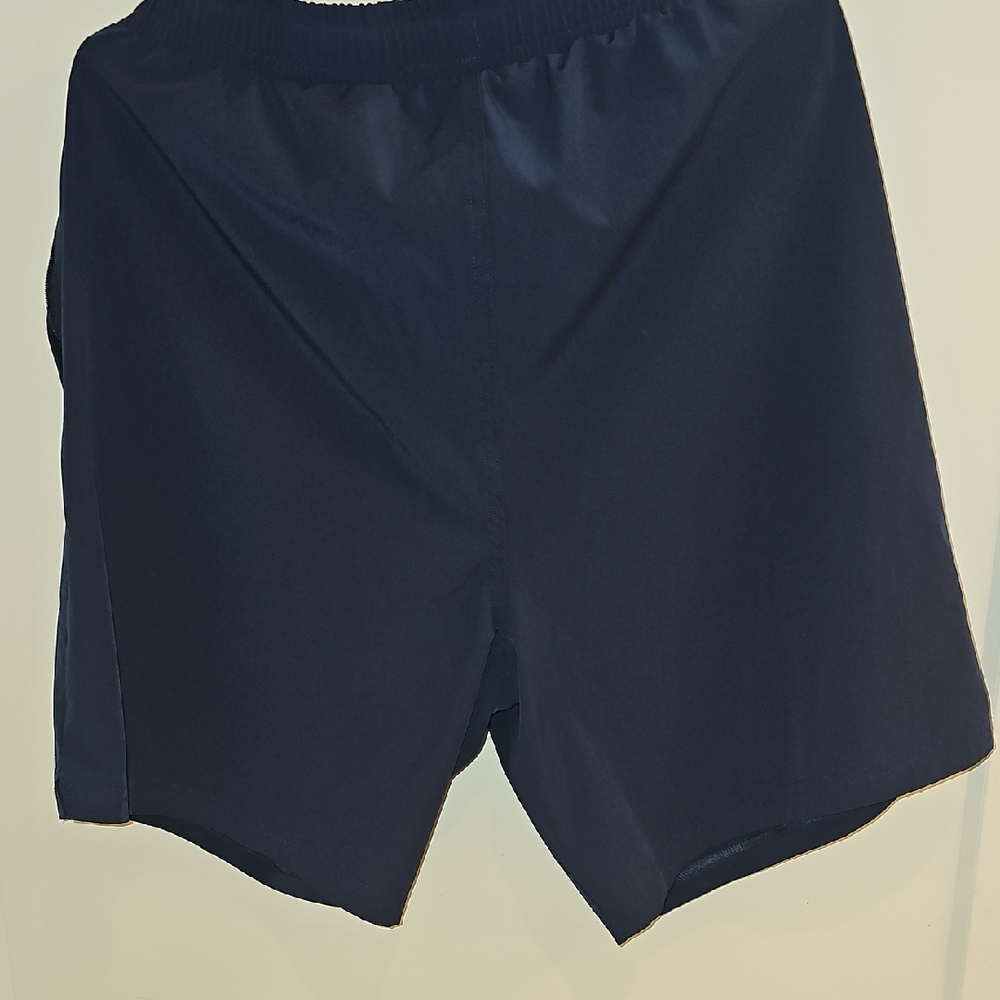 Bonobos Dark Blue Athletic Shorts with Yellow Trim - Picture 4 of 4
